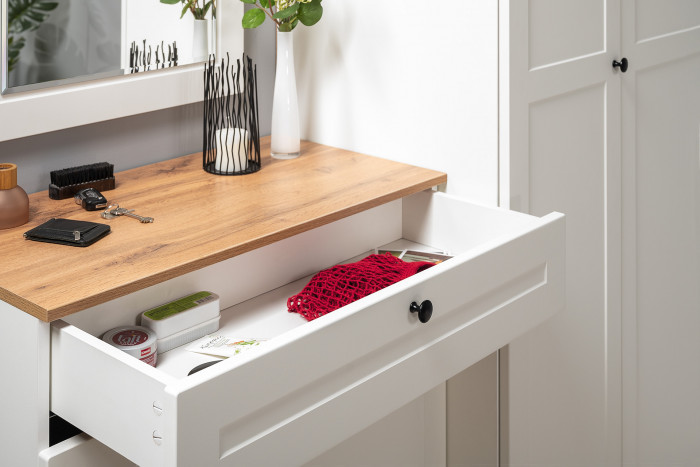 Остин Прихожая 10, белый шагрень/дуб крафт золотой