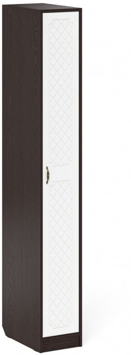 Прихожая П-6-500 Пенал, венге/фасады МДФ белое дерево фрезеровка ромб