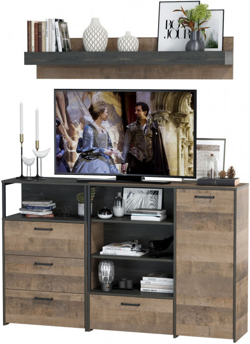 Трувор Гостиная 004, дуб гранж песочный/интра