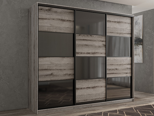 Шкаф-купе Кааппи 13 Эвок Окаменелый 210х45х230 см