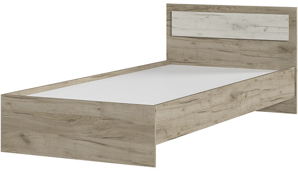 ГАРМОНИЯ КР 603 кровать (0,952х0,7х2,032) дуб крафт белый/дуб крафт серый