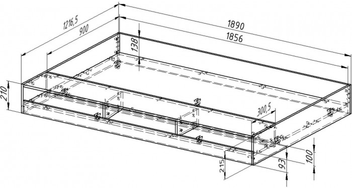 Двухъярусная кровать Гранада 1КВ (Дуб Сонома, Серый)