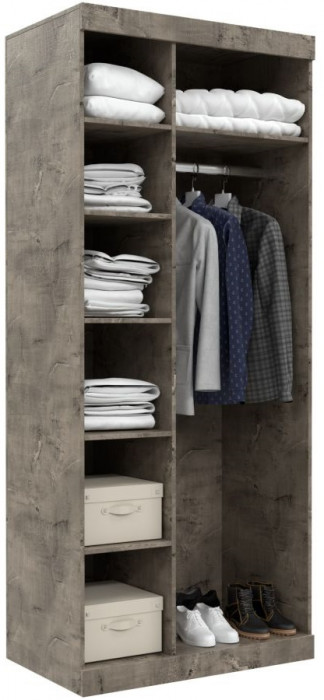 Шкаф двухдверный для одежды "Лондон" - Дуб сонома/Капучино светлый