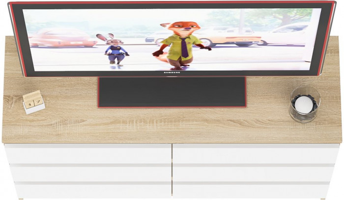 Мори Комод МК1200.6, цвет дуб сонома/белый, ШхГхВ 120,4х41х73 см.