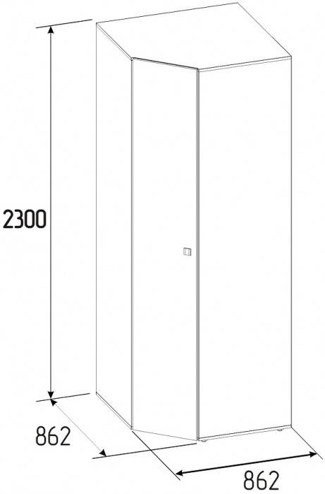 Шкаф угловой для одежды Neo 156, дуб шавиниган
