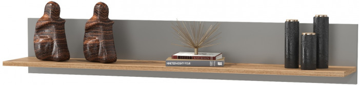 Остин 16.484 Полка, цвет серый графит/дуб крафт золотой, ШхГхВ 120х20х21,6 см.