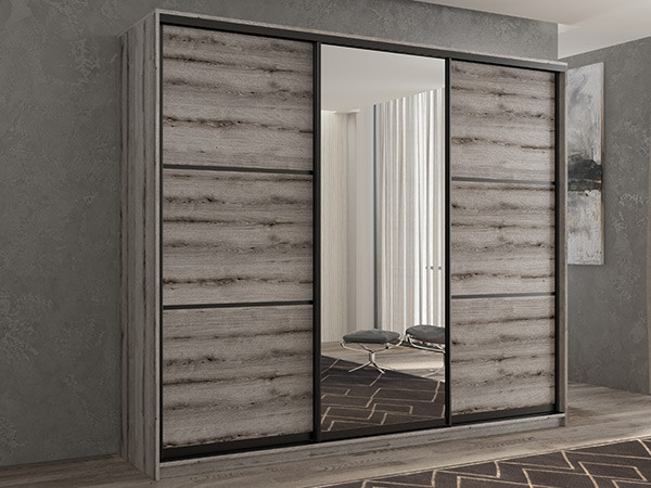 Шкаф-купе Кааппи 2 Эвок Окаменелый 210х45х230 см