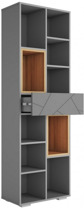 ГРАНЖ Стеллаж СЖ-001 (Белый (Шагрень)/Крафт золотой / Белый софт)