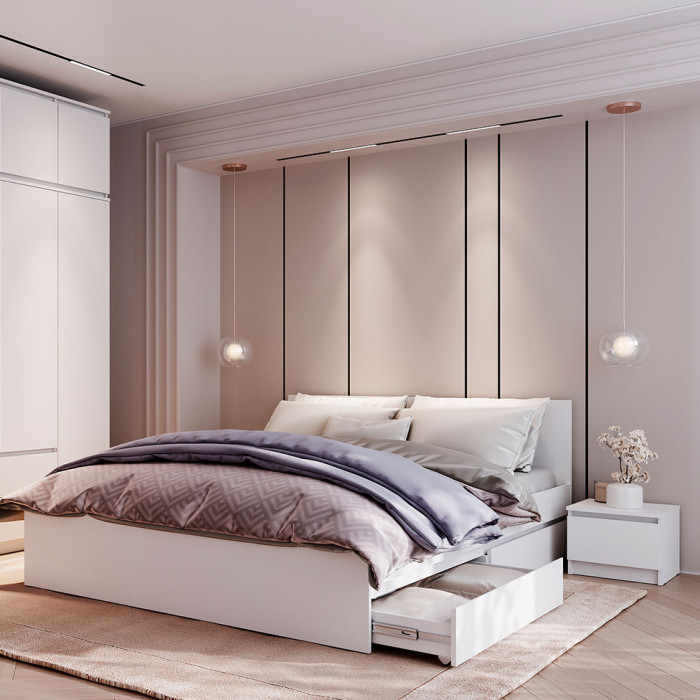 Симпл КР-17 кровать 1,6 м белый