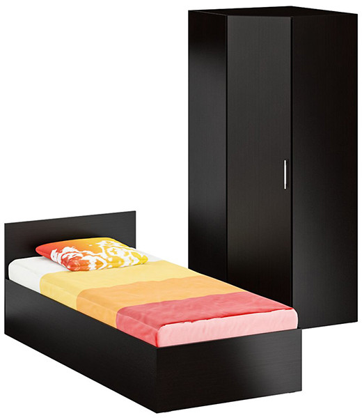 Кровать 0900 + угловой шкаф Стандарт, венге