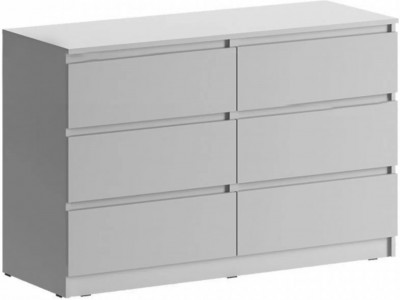 Челси Комод 1202 (6 ящиков) (Белый глянец, Белый)