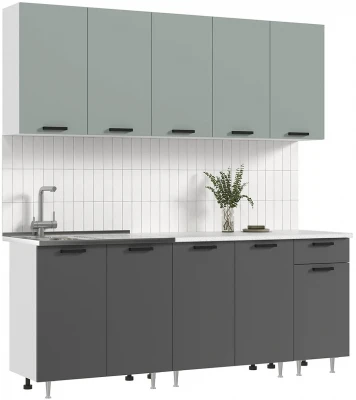 ЛДСП Кухня Рио NEW 2,0м сумеречный голубой/графит