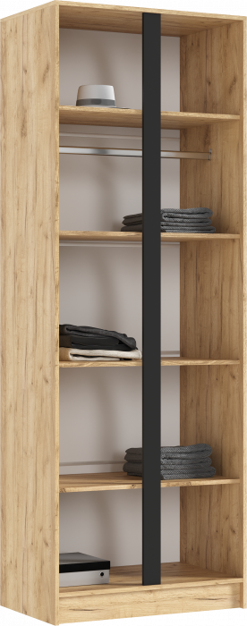 Келвин Шкаф 2-х створчатый (800) (Графит, Дуб Крафт)