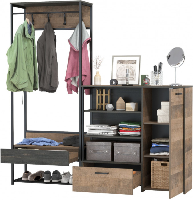 Трувор 15.120 Прихожая + 13.307.01 Комод, дуб гранж песочный/интра