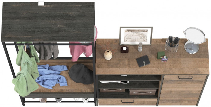 Трувор 15.120 Прихожая + 13.307.01 Комод, дуб гранж песочный/интра