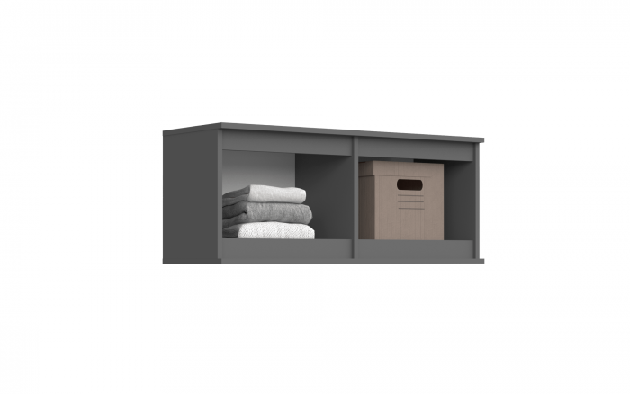 Челси Полка навесная (Антресоль малая) (Белый глянец, Белый)