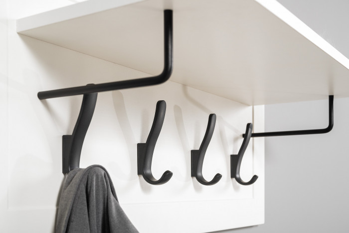 Остин 15.12 Вешалка + 15.12 Вешалка + 15.12 Вешалка, белый шагрень/серый графит