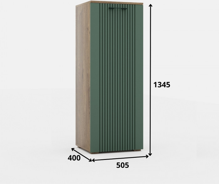 Тумба высокая для гостиной "Монреаль" - Белый текстурный/Ясень белый