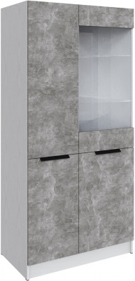 Шкаф Мадрид (0,9) с 1 витриной, Белый/Ателье светлое