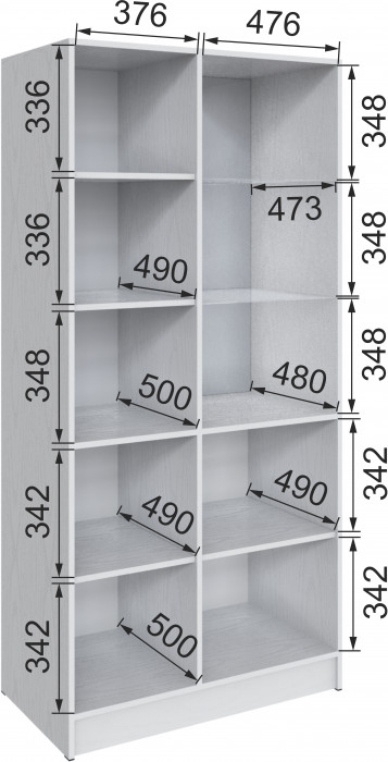 Шкаф Мадрид (0,9) с 1 витриной, Белый/Ателье светлое