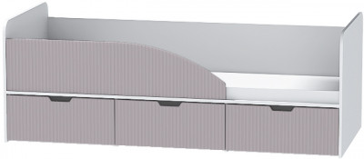 Детская кровать Бриз-3 МДФ, Левая Белый/Ирис (Полосы)