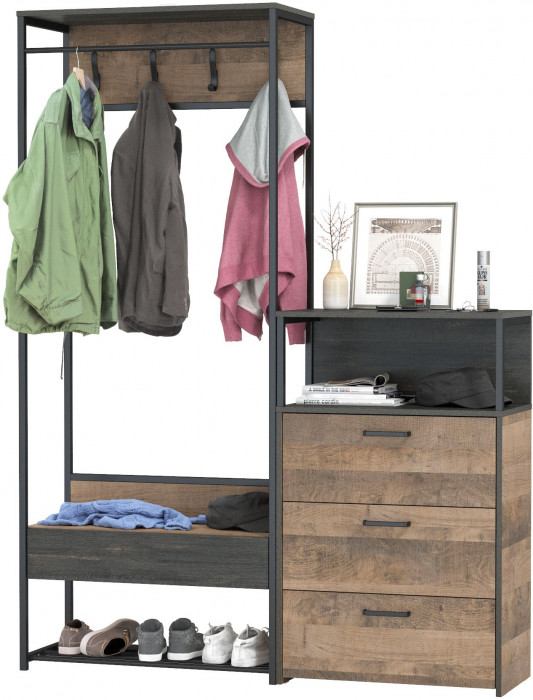 Трувор 15.120 Прихожая + 13.307.02 Комод с ящиками, дуб гранж песочный/интра