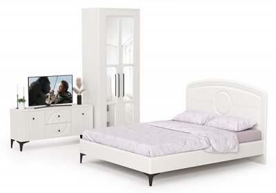 Валенсия Спальня № 41, ЛДСП белый шагрень/МДФ белый шагрень