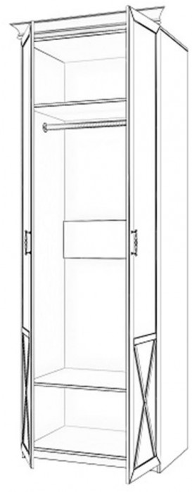 Бэль Шкаф двухдверный + Карнизы 802/424  Слоновая кость