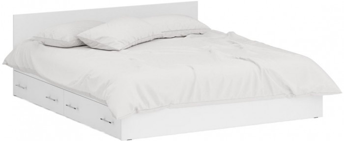 Спальня Стандарт 3-1800Я, белый/фасады ТВ тумбы МДФ белый глянец