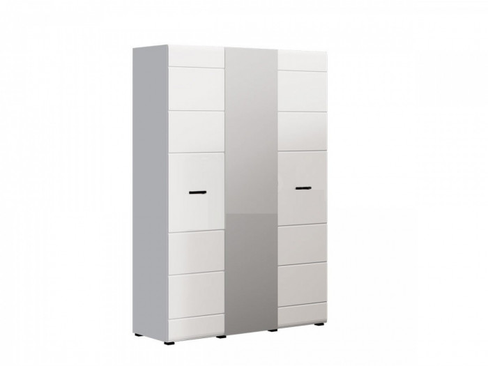 Нэнси New МДФ Шкаф 3-дверный (Белый, Белый глянец)