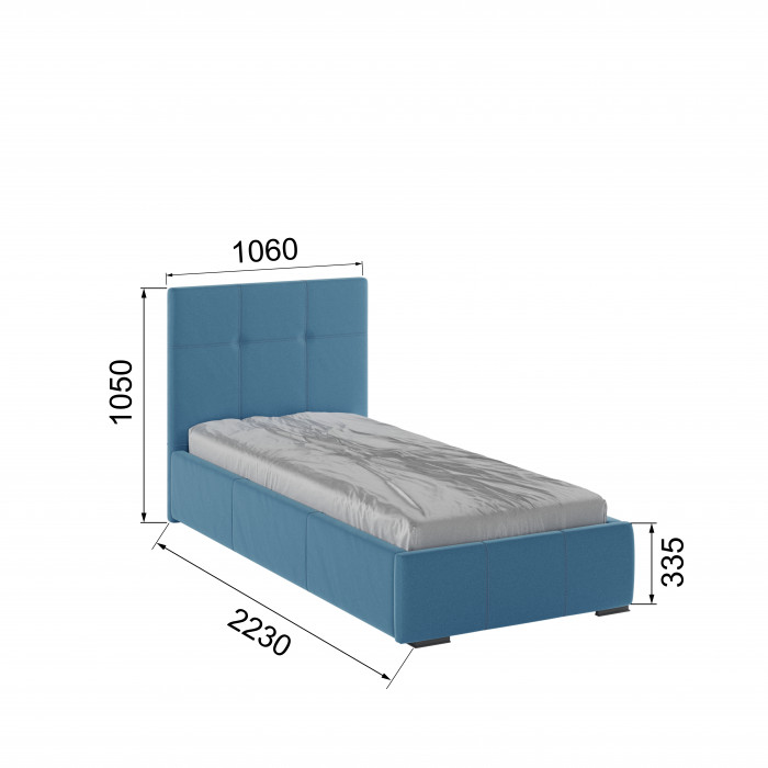 Рио Кровать интерьерная 900 светло-голубой квадрат, ПМ