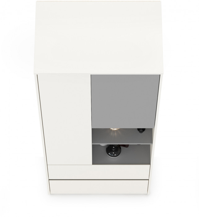 Торонто 13.333 Шкаф для одежды, цвет белый шагрень/стальной серый, ШхГхВ 80х53х195,7 см., универсальная сборка