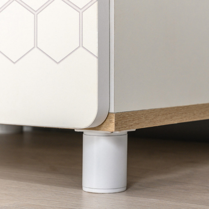 Эйп 13.14 Стеллаж + 13.14 Стеллаж + 13.14 Стеллаж + 13.14 Стеллаж, цвет белый/дуб белый, ШхГхВ 212х41,5х183,8 см., универсальная сборка