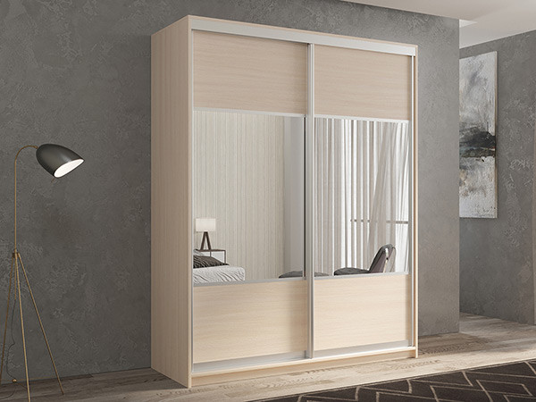 Шкаф-купе Кааппи 6 Дуб молочный 140х45х230 см