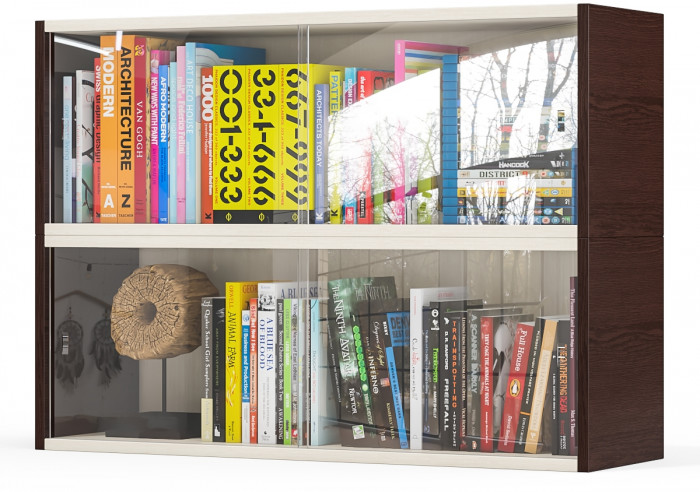 Две полки книжных С-МД-КН01, венге/дуб