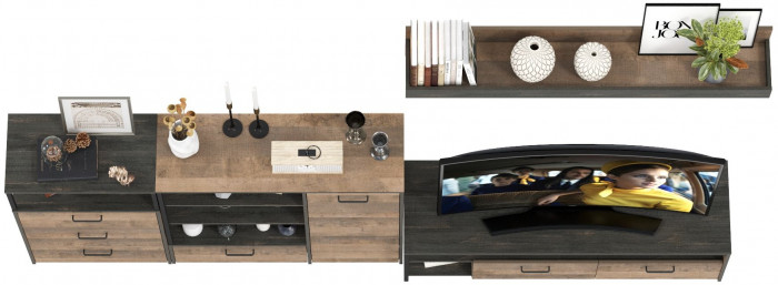 Трувор Гостиная 012, дуб гранж песочный/интра