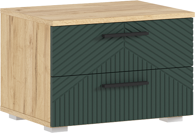 Сильвия Тумбы прикроватные 2шт, Браш Мени Грин/Дуб крафт