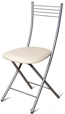 Стул Хлоя Складной Серебро/ Борнео крем