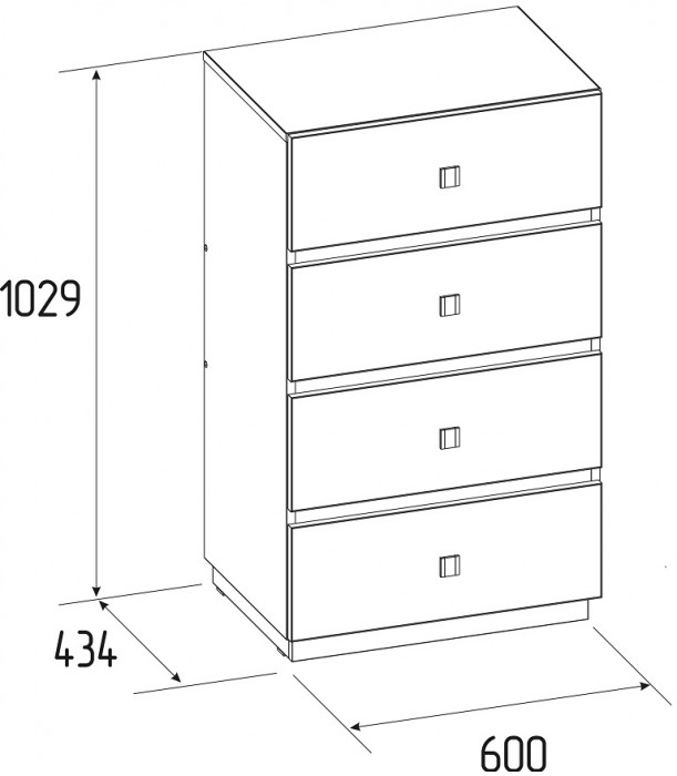 Комод высокий Neo 45, дуб шавиниган