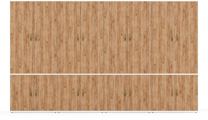 Лидер-8 Шкаф МД 19Б 4 шт., цвет белый шагрень/крафт золото, ШхГхВ 320х50х190 см., универсальная сборка