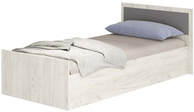 "Фиеста" кровать 0,9м LIGHT (1050х750х2032) дуб крафт белый