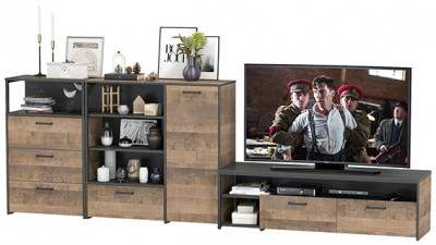 Трувор Гостиная 011, дуб гранж песочный/интра