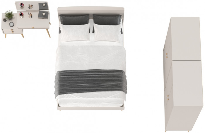 Афина Спальня 17-1400, кашемир серый