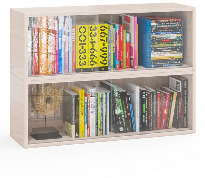 Две полки книжных С-МД-КН01, ясень шимо светлый