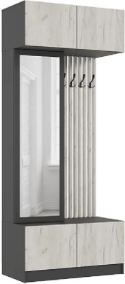 Прихожая Роджина, Графит/Дуб Крафт Белый (Дуб крафт белый/Графит)