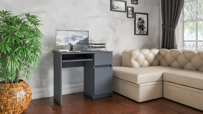 Мори компьютерный стол МС-1 правый, графит