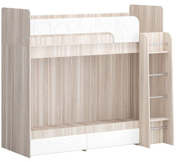 Двухъярусная кровать Бемби МДФ NEW, ясень (Роза, Ясень шимо светлый)