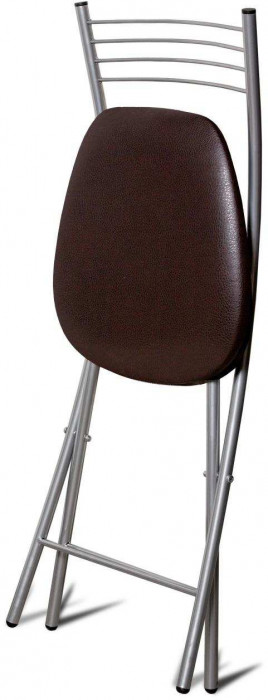 Стул Хлоя Складной Серебро/ Борнео Умбер