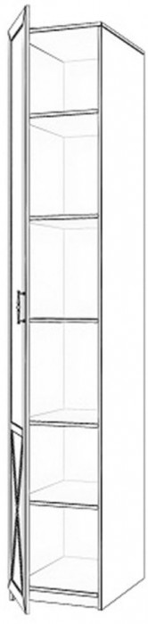 Бэль Шкаф однодверный гл.540 + Карнизы 402/550 Слоновая кость