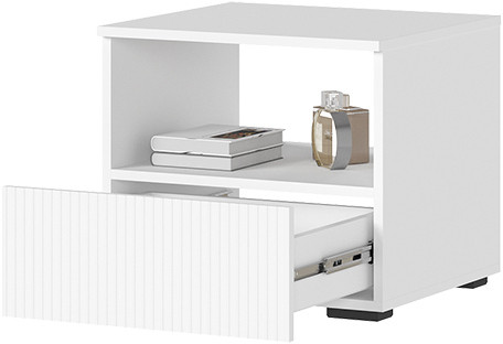 Хелен ТБ 01 Тумба прикроватная (0,502х0,442х0,460) МДФ белый супермат/белый